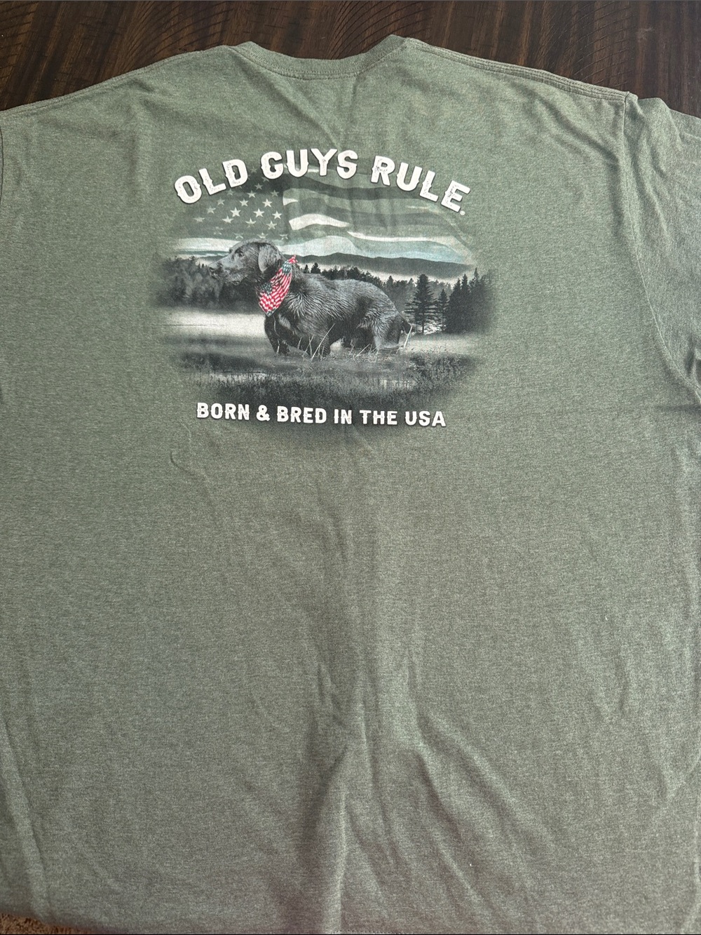 Men's Olive Green Old Guys Rule Graphic Tee - Born & Bred USA